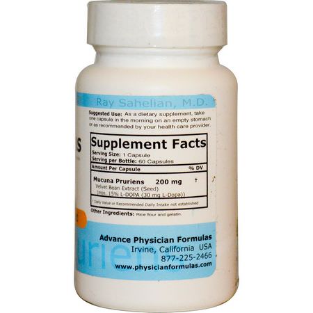 Advance Physician Formulas, Mucuna Pruriens, 200 mg, 60 Capsules:م,ك,نا, أعشاب أي,رفيدا
