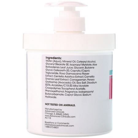 Advanced Clinicals, Anti-Aging Rescue Cream, Bulgarian Rose, 16 oz (454 g):مرطب جسم, حمام