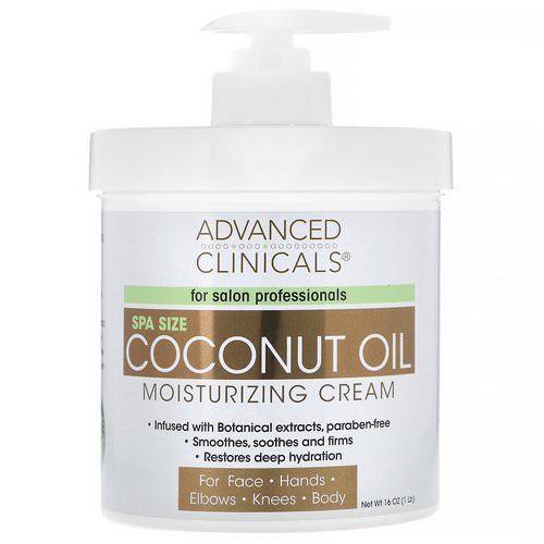Advanced Clinicals, Coconut Oil Moisturizing Cream, 16 oz (454 g) فوائد
