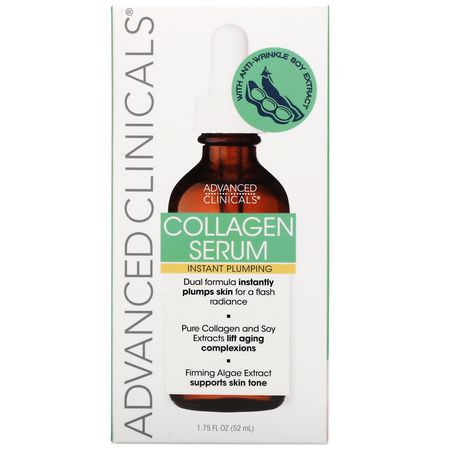 Advanced Clinicals, Collagen, Instant Plumping Serum, 1.75 fl oz (52 ml):الك,لاجين, الترطيب