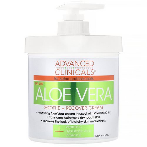 Advanced Clinicals, Soothe + Recover Cream, Aloe Vera, 16 oz (454 g) فوائد
