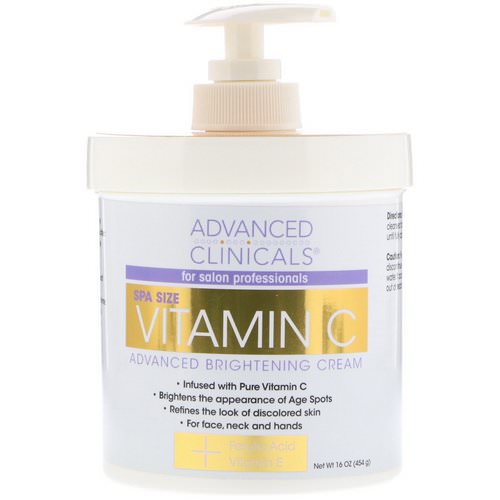 Advanced Clinicals, Vitamin C, Advanced Brightening Cream, 16 oz (454 g) فوائد
