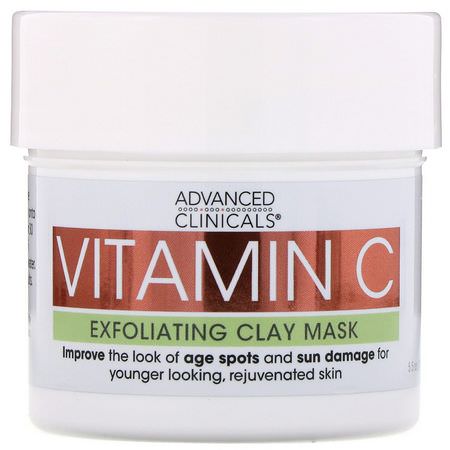 Advanced Clinicals Clay Masks Vitamin C Beauty - Vitamin C, أقنعة الطين, التقشير, أقنعة ال,جه