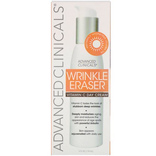 Advanced Clinicals, Wrinkle Eraser, Vitamin C Day Cream, 4 fl oz (118 ml) فوائد