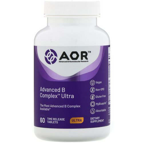 Advanced Orthomolecular Research AOR, Advanced B Complex Ultra, 60 Time Release Tablets فوائد