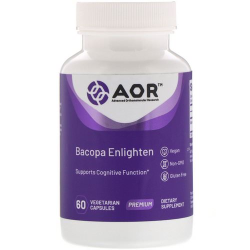 Advanced Orthomolecular Research AOR, Bacopa Enlighten, 60 Vegetarian Capsules فوائد