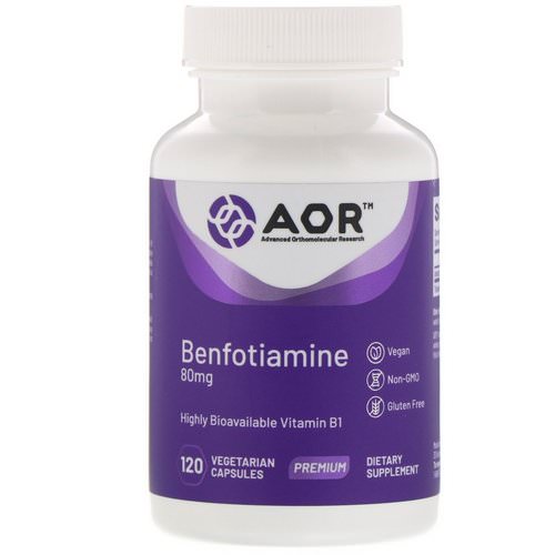 Advanced Orthomolecular Research AOR, Benfotiamine, 80 mg, 120 Vegetarian Capsules فوائد