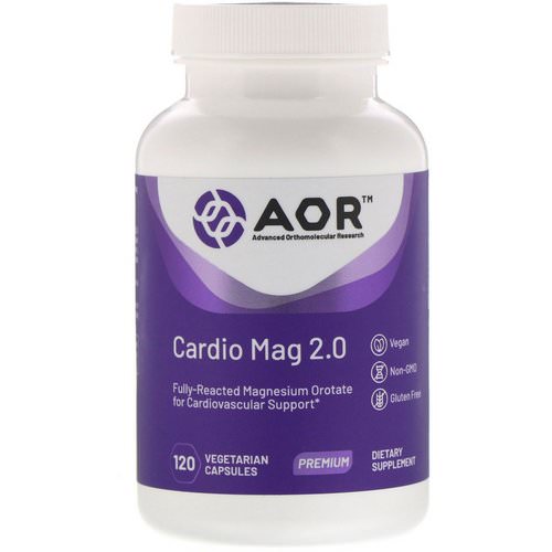 Advanced Orthomolecular Research AOR, Cardio Mag 2.0, 120 Vegetarian Capsules فوائد