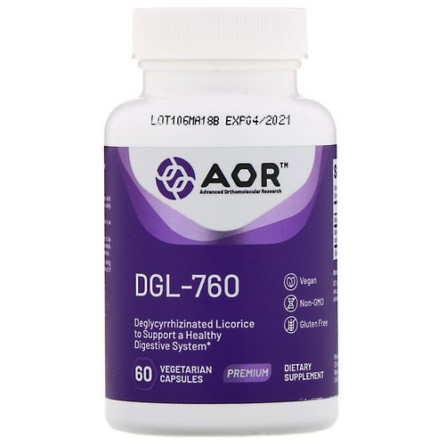 Advanced Orthomolecular Research AOR, DGL-760, 60 Vegetarian Capsules فوائد