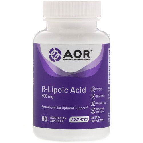 Advanced Orthomolecular Research AOR, R-Lipoic Acid, 300 mg, 60 Vegetarian Capsules فوائد