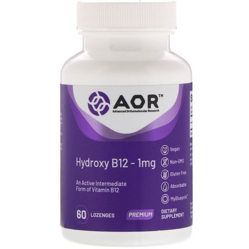 Advanced Orthomolecular Research AOR, Hydroxy B12, 1 mg, 60 Lozenges فوائد