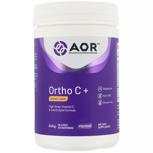 Advanced Orthomolecular Research AOR, Ortho C+, Lemon Flavor, 8.47 oz (240 g) فوائد