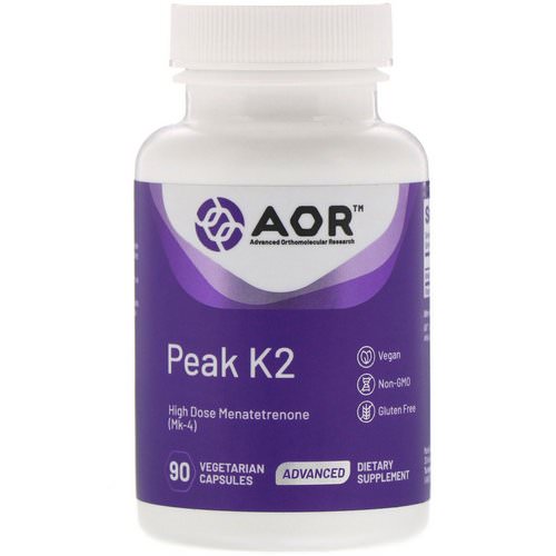 Advanced Orthomolecular Research AOR, Peak K2, 90 Vegetarian Capsules فوائد
