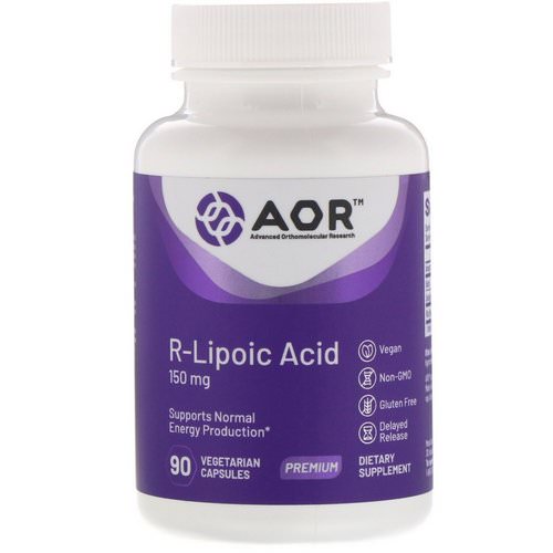 Advanced Orthomolecular Research AOR, R-Lipoic Acid, 150 mg, 90 Vegetarian Capsules فوائد