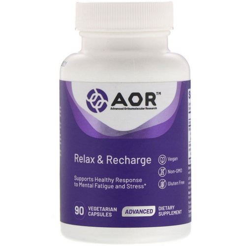 Advanced Orthomolecular Research AOR, Relax & Recharge, 90 Vegetarian Capsules فوائد