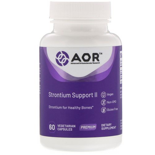 Advanced Orthomolecular Research AOR, Strontium Support II, 60 Vegetarian Capsules فوائد