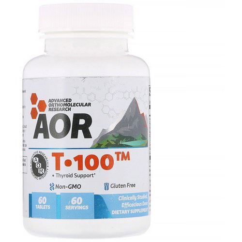 Advanced Orthomolecular Research AOR, T-100, Thyroid Support, 60 Tablets فوائد