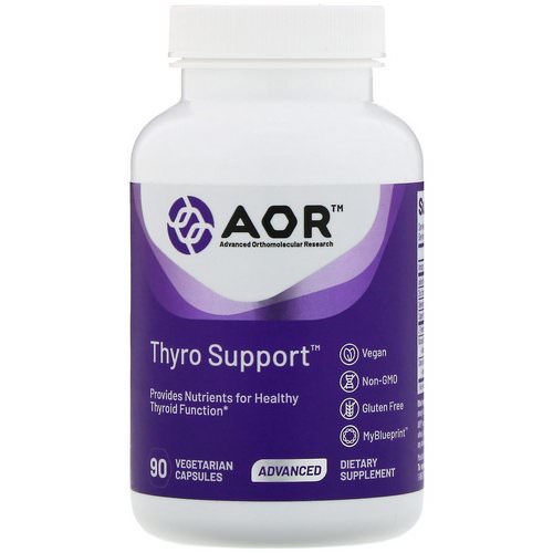 Advanced Orthomolecular Research AOR, Thyro Support, 90 Vegetarian Capsules فوائد