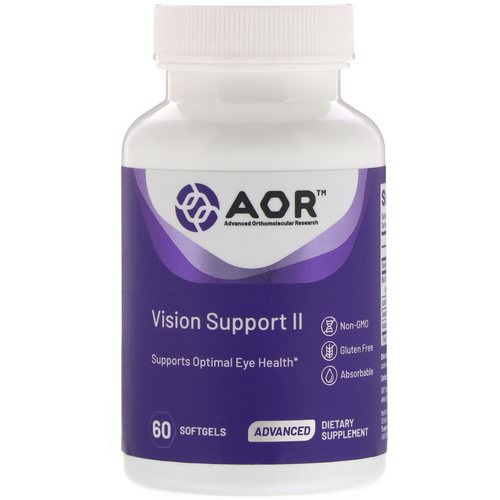 Advanced Orthomolecular Research AOR, Vision Support II, 60 Softgels فوائد
