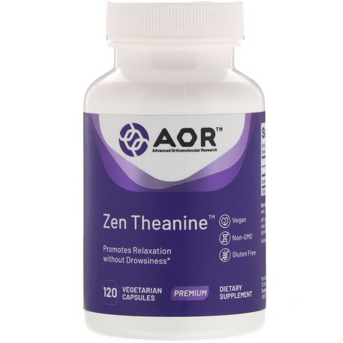 Advanced Orthomolecular Research AOR, Zen Theanine, 120 Vegetarian Capsules فوائد