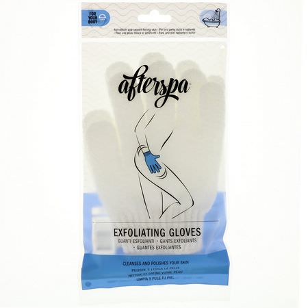 AfterSpa, Exfoliating Gloves, 1 Pair:حمام, دش