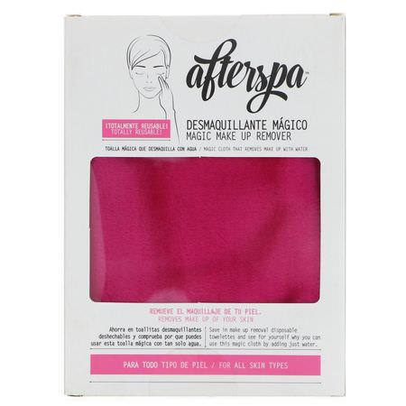 AfterSpa, Magic Make Up Remover Reusable Cloth, Pink, 1 Cloth:جمال, Brush ميك أب Brushes
