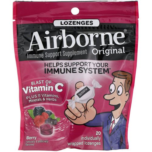 AirBorne, Blast of Vitamin C, Berry, 20 Individually Wrapped Lozenges فوائد