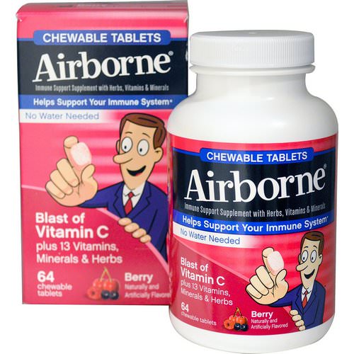 AirBorne, Blast of Vitamin C, Berry, 64 Chewable Tablets فوائد
