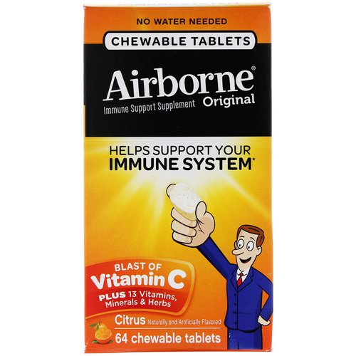 AirBorne, Blast of Vitamin C, Citrus, 64 Chewable Tablets فوائد
