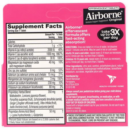 AirBorne, Blast of Vitamin C, Pink Grapefruit, 10 Effervescent Tablets:الإنفل,نزا ,السعال