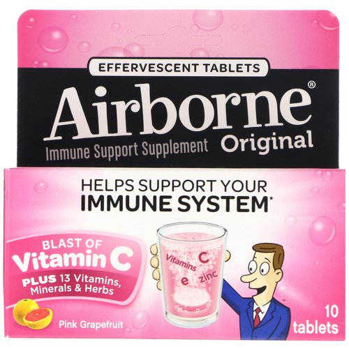 AirBorne, Blast of Vitamin C, Pink Grapefruit, 10 Effervescent Tablets فوائد