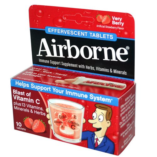 AirBorne, Blast of Vitamin C, Very Berry, 10 Effervescent Tablets فوائد