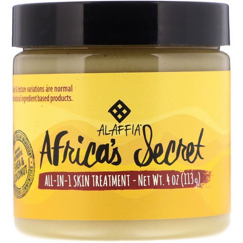 Alaffia, Africa's Secret, All-in-1 Skin Treatment, Shea Butter & Coconut Oil, Naturally Scented, 4 oz (113 g) فوائد