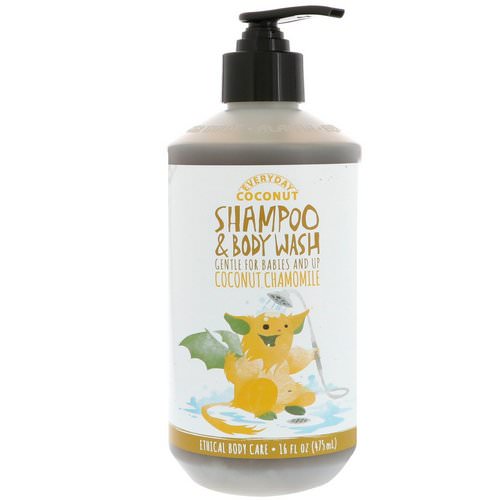 Alaffia, Everyday Coconut, Shampoo & Body Wash, Gentle for Babies and Up, Coconut Chamomile, 16 fl oz (475 ml) فوائد