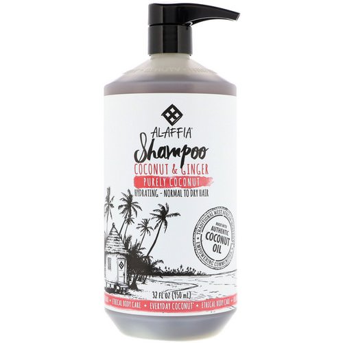 Alaffia, Everyday Coconut, Shampoo, Hydrating, Normal to Dry Hair, Purely Coconut, 32 fl oz (950 ml) فوائد