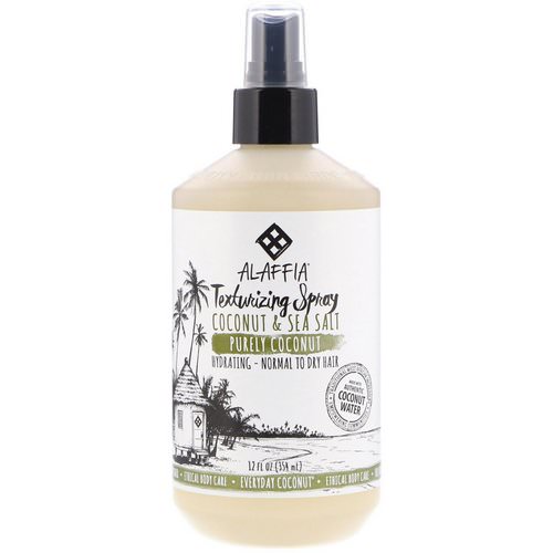 Alaffia, Everyday Coconut, Texturing Spray, Hydrating, Normal to Dry Hair, Coconut & Sea Salt, 12 fl oz (354 ml) فوائد
