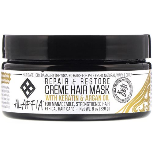 Alaffia, Repair & Restore, Creme Hair Mask with Keratin & Argan Oil, 8 oz (226 g) فوائد