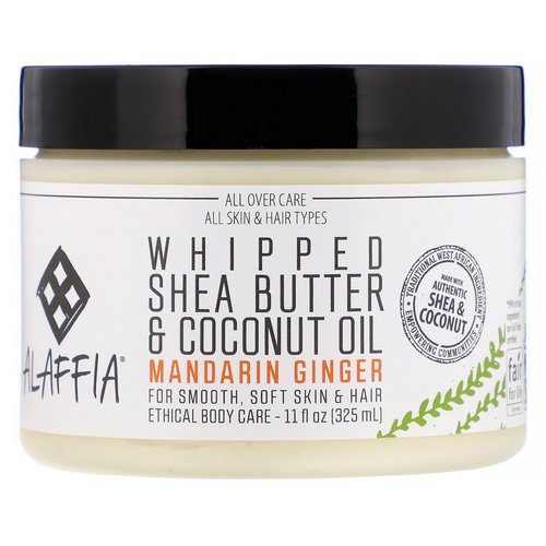 Alaffia, Whipped Shea Butter & Coconut Oil, Mandarin Ginger, 11 fl oz (325 ml) فوائد