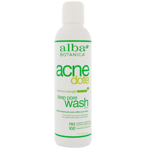 Alba Botanica, Acne Dote, Deep Pore Wash, Oil-Free, 6 fl oz (177 ml) فوائد