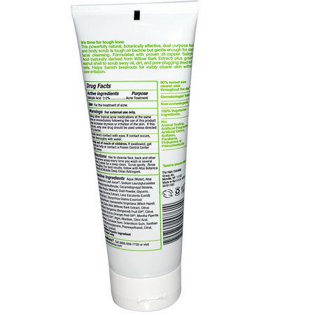 Alba Botanica, Acne Dote, Face & Body Scrub, Oil-Free, 8 oz (227 g):الب,لندية, مقشرات الجسم