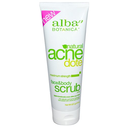 Alba Botanica, Acne Dote, Face & Body Scrub, Oil-Free, 8 oz (227 g) فوائد