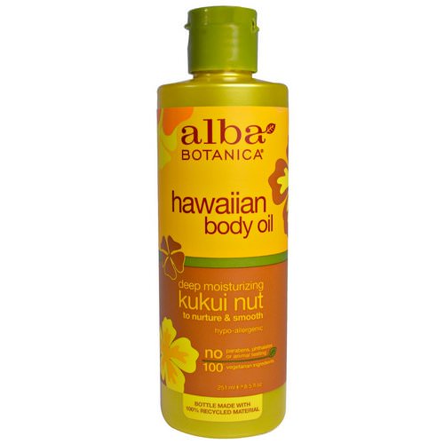 Alba Botanica, Hawaiian Body Oil, Kukui Nut, 8.5 fl oz (251 ml) فوائد