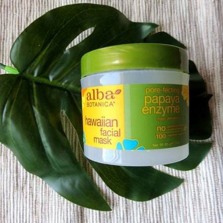Alba Botanica, Hawaiian Facial Mask, Pore-Fecting Papaya Enzyme, 3 oz (85 g)
