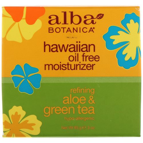 Alba Botanica, Hawaiian Oil Free Moisturizer, Refining Aloe & Green Tea, 3 oz (85 g) فوائد