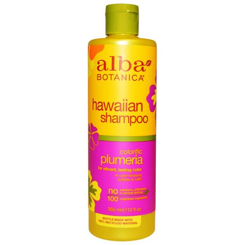 Alba Botanica, Hawaiian Shampoo, Colorific Plumeria, 12 fl oz (355ml) فوائد