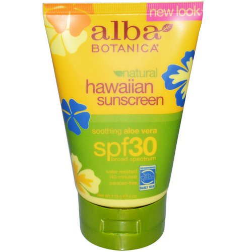 Alba Botanica, Natural Hawaiian Sunscreen, SPF 30, 4 oz (113 g) فوائد