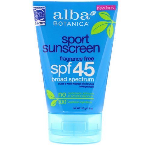 Alba Botanica, Sport Sunscreen, SPF 45, 4 oz (113 g) فوائد
