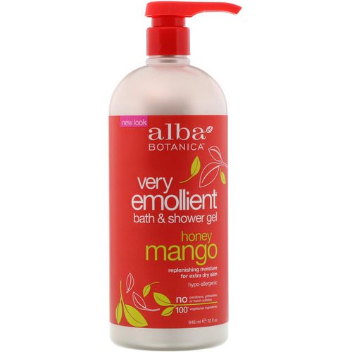 Alba Botanica, Very Emollient, Bath & Shower Gel, Honey Mango, 32 fl oz (946 ml) فوائد