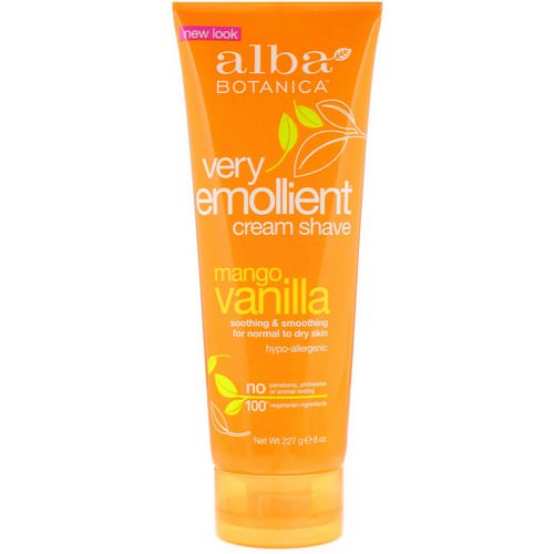 Alba Botanica, Very Emollient Cream Shave, Mango Vanilla, 8 oz (227 g) فوائد