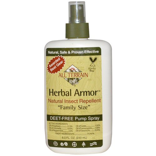 All Terrain, Herbal Armor, Natural Insect Repellent, Deet-Free Pump Spray, 8.0 fl oz (240 ml) فوائد